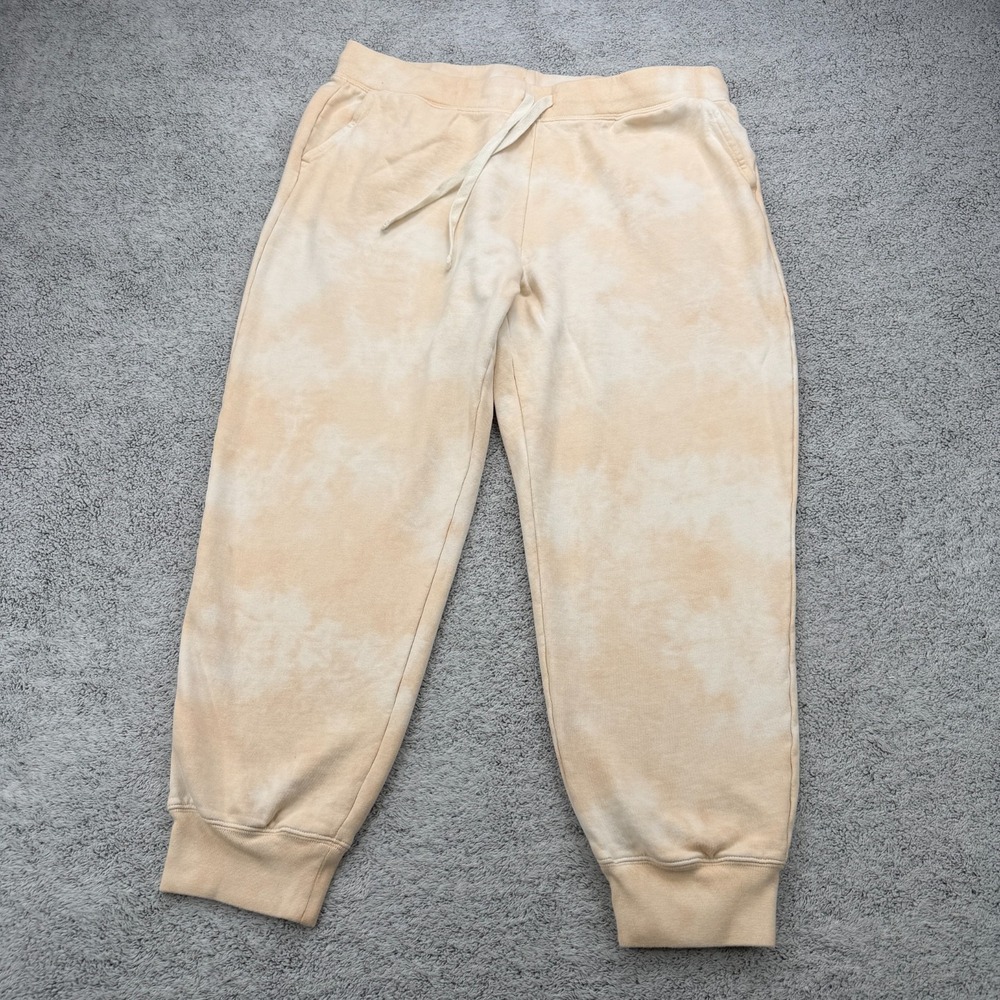 J Crew Sweatpants Womens XL Peach Tie Dye Drawstring Pocket Cotton Jogger Lounge